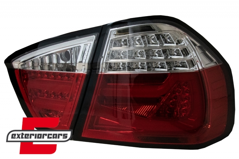 LED stražnja svjetla LightBar F30 LCI dizajn (crvena/kristal) / BMW serije 3 E90 limuzina (2005-2008), LDBMF5