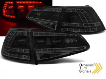 LED stražnja svjetla SEQ žmigavci (crna/smoke) / VW Golf 7 VII (2013-2017), LDVWM7