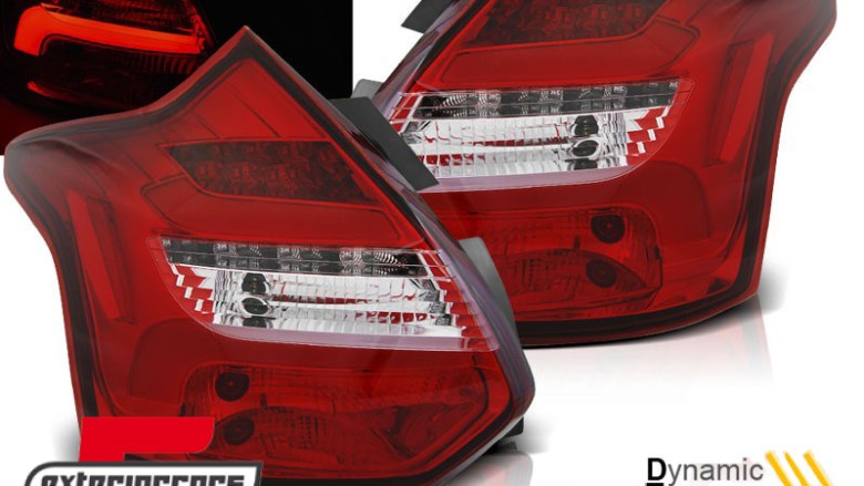 LED stražnja svjetla SEQ žmigavci (crvena/kristal) / Ford Focus 3 Hatchback (2011-10.2014), LDFO56