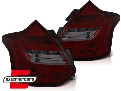 LED stražnja svjetla SEQ žmigavci (crvena/smoke) / Ford Focus 3 Hatchback (2011-10.2014), LDFO57