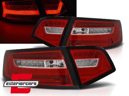 LED stražnja svjetla SEQ žmigavci Facelift dizajn (crvena/kristal) / Audi A6 4F2 C6 limuzina (2008-2011), LDAUF2