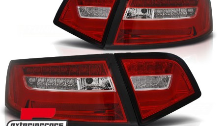 LED stražnja svjetla SEQ žmigavci Facelift dizajn (crvena/kristal) / Audi A6 4F2 C6 limuzina (2008-2011), LDAUF2