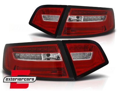 LED stražnja svjetla SEQ žmigavci Facelift dizajn (crvena/kristal) / Audi A6 4F2 C6 limuzina (2008-2011), LDAUF2