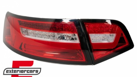 LED stražnja svjetla SEQ žmigavci Facelift dizajn (crvena/kristal) / Audi A6 4F2 C6 limuzina (2008-2011), LDAUF2