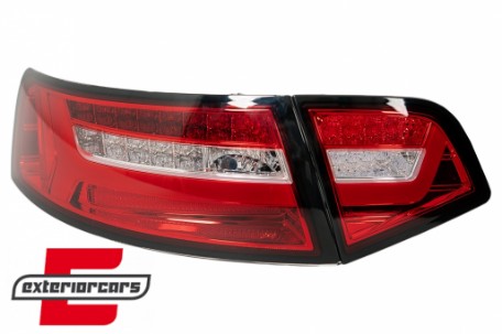 LED stražnja svjetla SEQ žmigavci Facelift dizajn (crvena/kristal) / Audi A6 4F2 C6 limuzina (2008-2011), LDAUF2