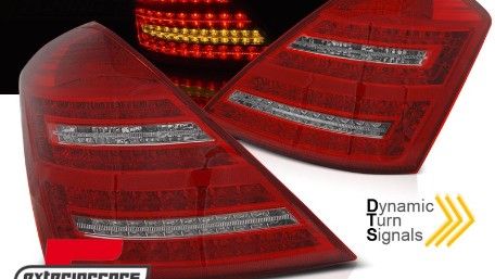 LED stražnja svjetla SEQ žmigavci Facelift dizajn (crvena/kristal) / Mercedes S-klasa W221 (2005-2009), LDMED0