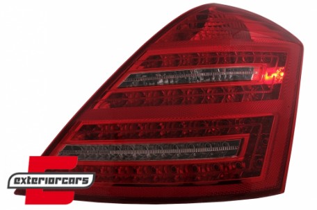 LED stražnja svjetla SEQ žmigavci Facelift dizajn (crvena/kristal) / Mercedes S-klasa W221 (2005-2009), LDMED0