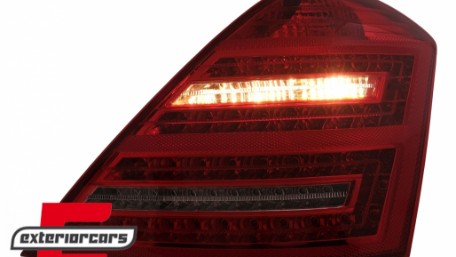 LED stražnja svjetla SEQ žmigavci Facelift dizajn (crvena/kristal) / Mercedes S-klasa W221 (2005-2009), LDMED0
