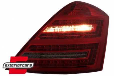 LED stražnja svjetla SEQ žmigavci Facelift dizajn (crvena/kristal) / Mercedes S-klasa W221 (2005-2009), LDMED0