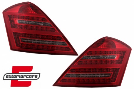 LED stražnja svjetla SEQ žmigavci Facelift dizajn (crvena/kristal) / Mercedes S-klasa W221 (2005-2009), LDMED0
