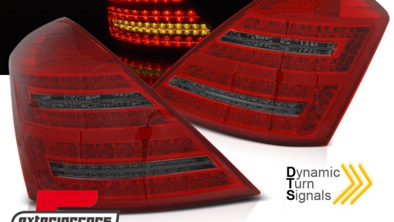 LED stražnja svjetla SEQ žmigavci Facelift dizajn (crvena/smoke) / Mercedes S-klasa W221 (2005-2009), LDMED1