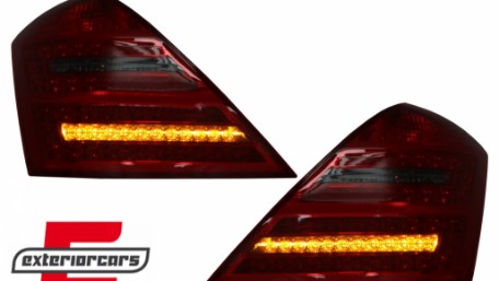 LED stražnja svjetla SEQ žmigavci Facelift dizajn (crvena/smoke) / Mercedes S-klasa W221 (2005-2009), LDMED1