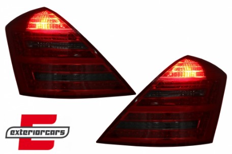 LED stražnja svjetla SEQ žmigavci Facelift dizajn (crvena/smoke) / Mercedes S-klasa W221 (2005-2009), LDMED1