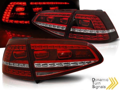 LED stražnja svjetla SEQ žmigavci GTI look (crvena/kristal) / VW Golf 7 VII (2013-2017), LDVWI6