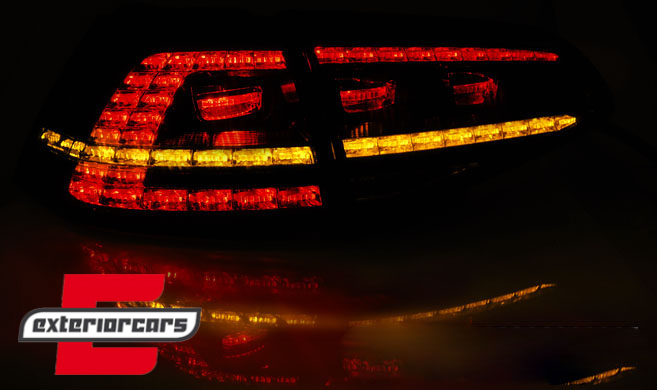 LED stražnja svjetla SEQ žmigavci GTI look (crvena/kristal) / VW Golf 7 VII (2013-2017), LDVWI6