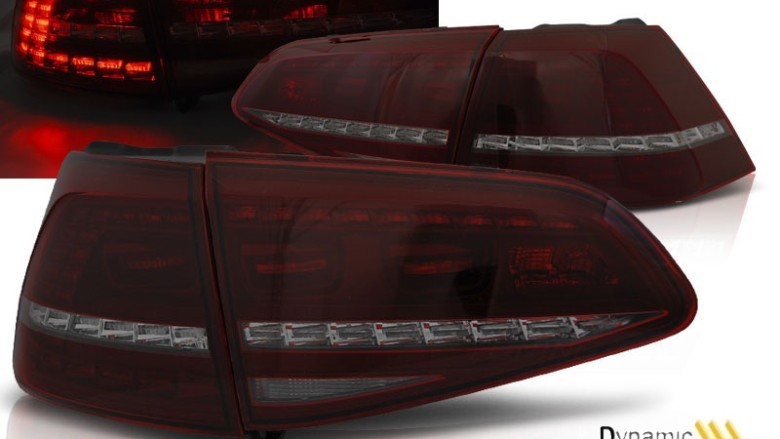 LED stražnja svjetla SEQ žmigavci GTI look (crvena/smoke) / VW Golf 7 VII (2013-2017), LDVWE4