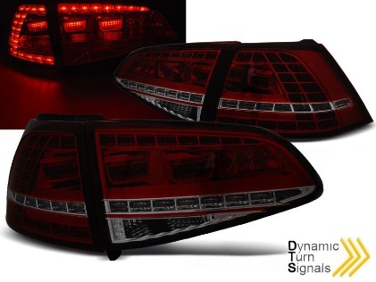 LED stražnja svjetla SEQ žmigavci GTI look (crvena/smoke) / VW Golf 7 VII (2013-2017), LDVWM4