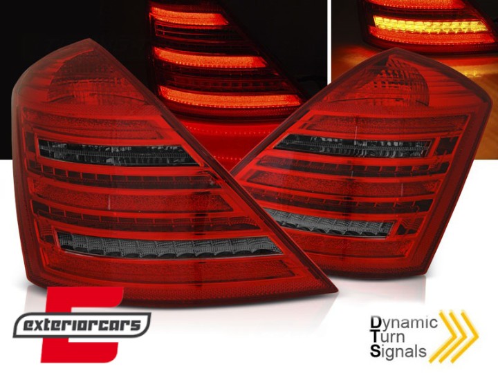 LED stražnja svjetla SEQ žmigavci W222 look (crvena/smoke) / Mercedes S-klasa W221 (2005-2009), LDMEE2