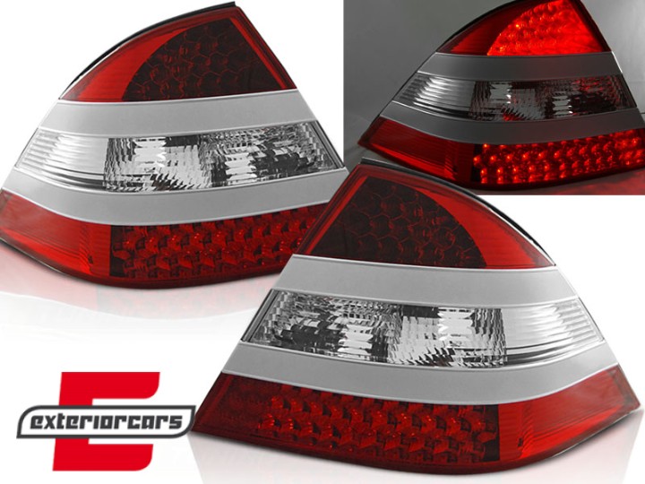 LED stražnja svjetla W221 look (crvena/kristal) / Mercedes S-klasa W220 (1998-2005), LDME06