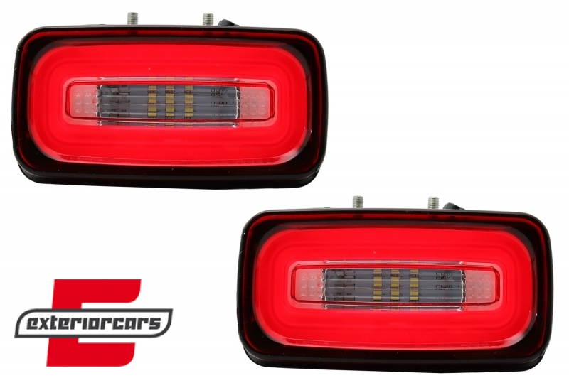 LED svjetla za maglu u stražnjem braniku LightBar (crvena/kristal) / Mercedes G-klasa W463 (1989-2015), FLMBW463LBR