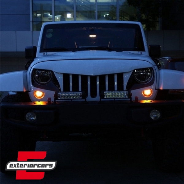 LED žmigavci u prednjoj masci (smoke) / JEEP Wrangler JK (2007-2016), SMJEWJK