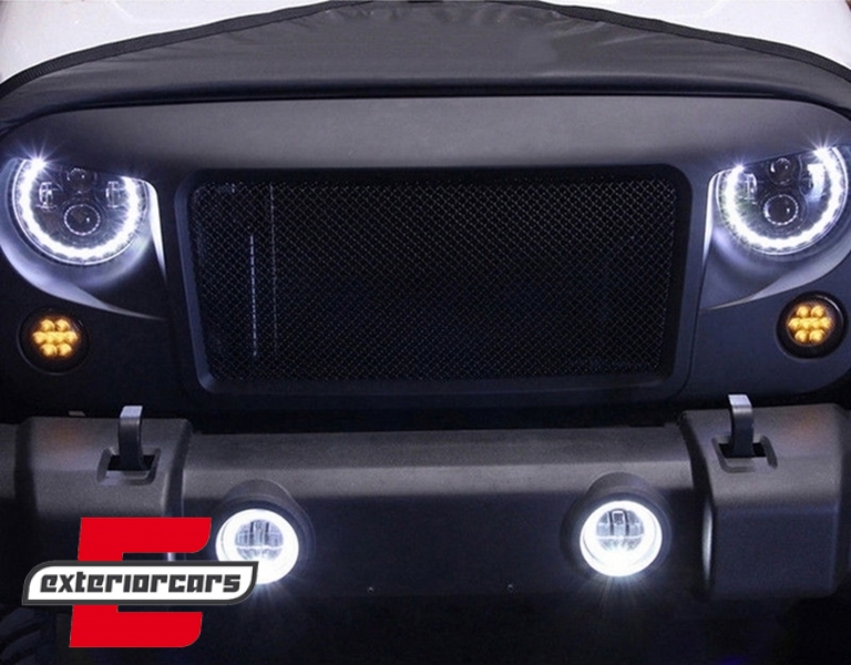 LED žmigavci u prednjoj masci (smoke) / JEEP Wrangler JK (2007-2016), SMJEWJK