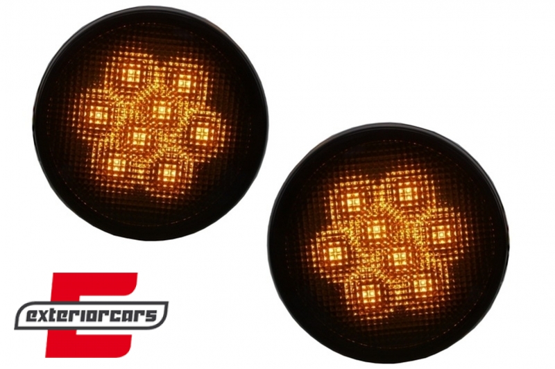 LED žmigavci u prednjoj masci (smoke) / JEEP Wrangler JK (2007-2016), SMJEWJK