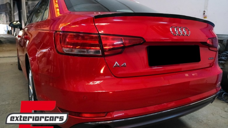 Lip bunkera S-line dizajn (piano crna) / Audi A4 B9 limuzina (2016-2024), TSAUA4B9PB
