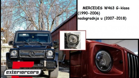 Montažni nosači za prednja svjetla / Mercedes W463 G-klasa (1990-2006) nadogradnja na (2007-2018), HLSPMBW463