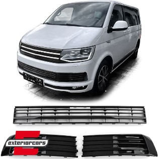 Mrežice prednjeg branika bez ACC (piano crna) / VW T6 Multivan (2015-2019), 40458