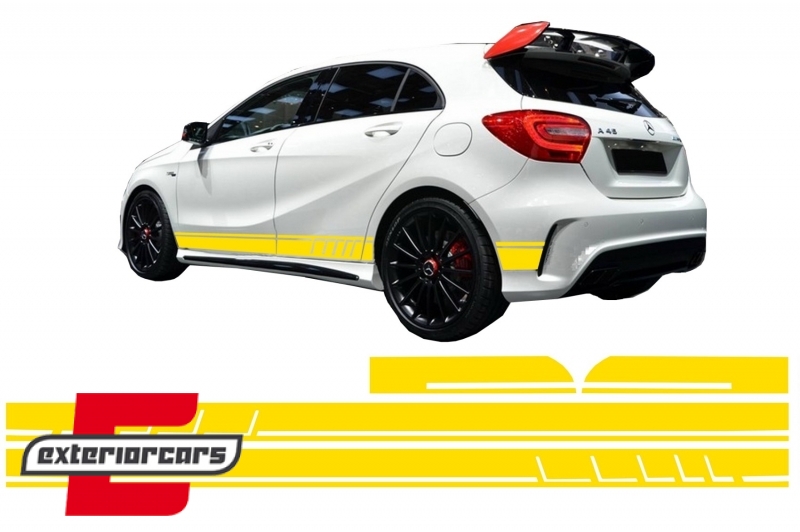 Naljepnice 45 AMG dizajn (mat žuta) / Mercedes CLA W117 C117 X117 (2013-2019) A klasa W176 (2012-2018), STICKERW117YE