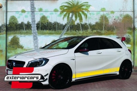 Naljepnice 45 AMG dizajn (mat žuta) / Mercedes CLA W117 C117 X117 (2013-2019) A klasa W176 (2012-2018), STICKERW117YE