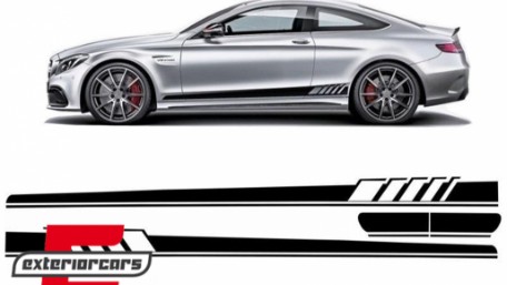 Naljepnice C63 AMG dizajn (piano crna) / Mercedes C-klasa C205 Coupe A205 Cabrio (2014-2020), STICKERC205PB