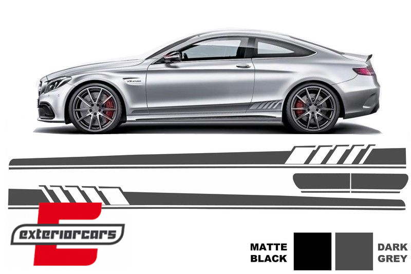 Naljepnice C63 AMG dizajn (tamno siva) / MERCEDES C-klasa C205 Coupe A205 Cabrio (2014-2020), STICKERC205DG