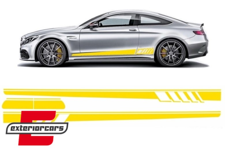 Naljepnice C63 AMG dizajn (žuta) / MERCEDES C-klasa C205 Coupe A205 Cabrio (2014-2020), STICKERC205YE