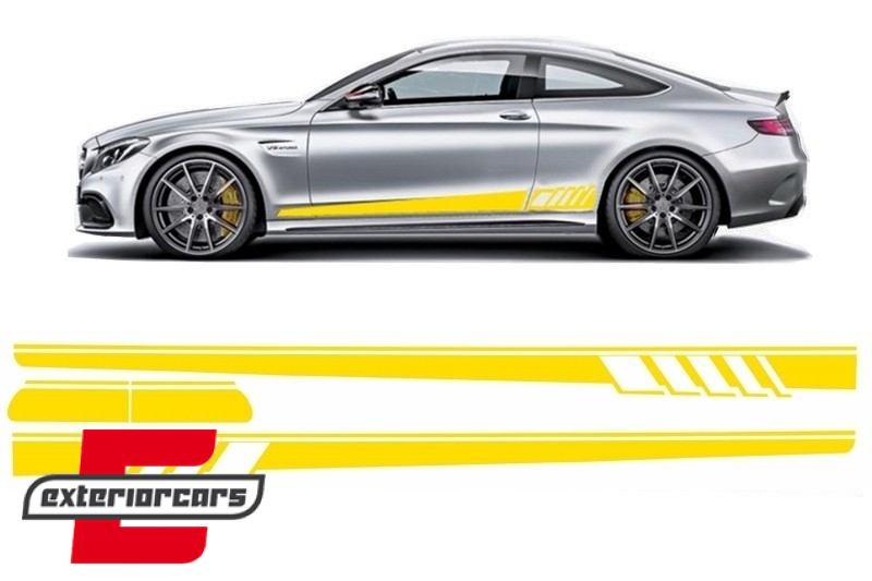 Naljepnice C63 AMG dizajn (žuta) / MERCEDES C-klasa C205 Coupe A205 Cabrio (2014-2020), STICKERC205YE