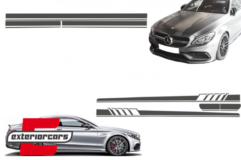Naljepnice C63 AMG Edition 1 dizajn (tamno siva) / MERCEDES C205 Coupe A205 Cabrio (2014-2020), COSTICKERC205DG
