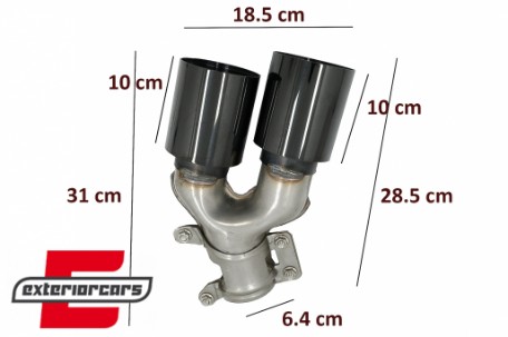 Nastavci auspuha 540i dizajn (crna) / BMW serije 5 G30 G31 G38 (2016-2020) serije 6 G32 (2016-2020), TY-BM5SG30B