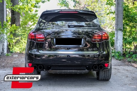 Nastavci auspuha GTS dizajn (mat crna) / Porsche Cayenne 92A V6 V8 Diesel (05.2010-09.2014), TY-D048V6
