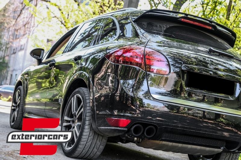 Nastavci auspuha GTS dizajn (mat crna) / Porsche Cayenne 92A V6 V8 Diesel (05.2010-09.2014), TY-D048V6
