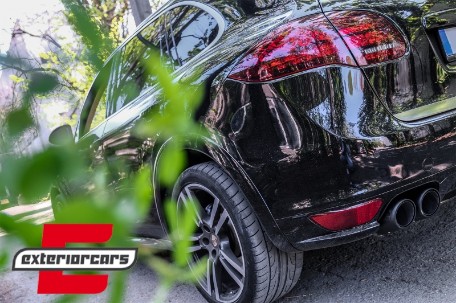 Nastavci auspuha GTS dizajn (mat crna) / Porsche Cayenne 92A V6 V8 Diesel (05.2010-09.2014), TY-D048V6