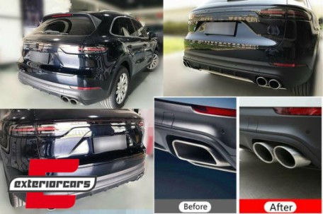 Nastavci auspuha S-dizajn (chrome) / Porsche Cayenne 9Y0 SUV 3.0 (2018-), TY-D058