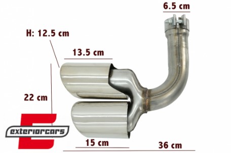 Nastavci auspuha S-dizajn (chrome) / Porsche Cayenne 9Y0 SUV 3.0 (2018-), TY-D058