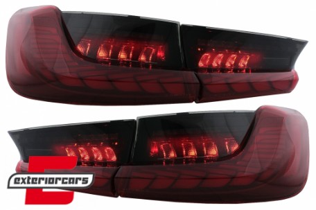 OLED full LED stražnja svjetla SEQ žmigavci (crvena) / BMW serije 3 G20 G28 M3 G80 limuzina (2018-2022), TLBMG20LED