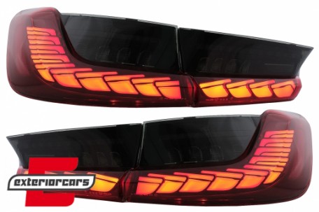 OLED full LED stražnja svjetla SEQ žmigavci (crvena) / BMW serije 3 G20 G28 M3 G80 limuzina (2018-2022), TLBMG20LED