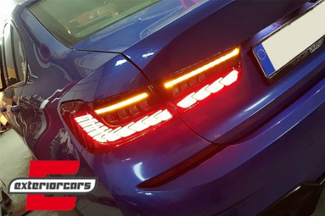 OLED full LED stražnja svjetla SEQ žmigavci (crvena) / BMW serije 3 G20 G28 M3 G80 limuzina (2018-2022), TLBMG20LED