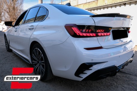 OLED full LED stražnja svjetla SEQ žmigavci (crvena) / BMW serije 3 G20 G28 M3 G80 limuzina (2018-2022), TLBMG20LED