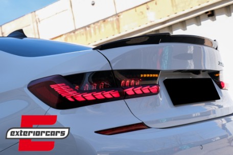OLED full LED stražnja svjetla SEQ žmigavci (crvena) / BMW serije 3 G20 G28 M3 G80 limuzina (2018-2022), TLBMG20LED