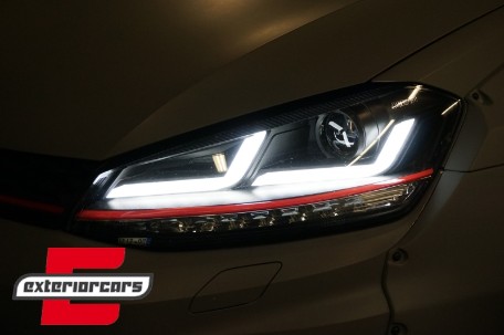 Osram Full LED prednja svjetla LEDriving SEQ žmigavci GTI dizajn (crvena) / VW Golf 7 VII (2012-2017), LEDHL104-GTI