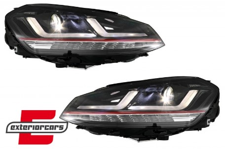 Osram Full LED prednja svjetla LEDriving SEQ žmigavci GTI dizajn (crvena) / VW Golf 7 VII (2012-2017), LEDHL104-GTI